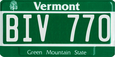 VT license plate BIV770