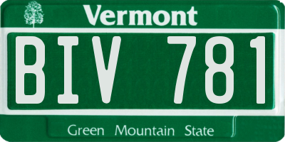 VT license plate BIV781