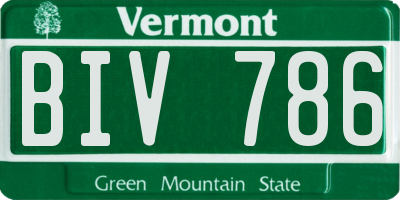 VT license plate BIV786