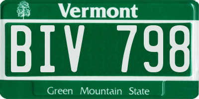 VT license plate BIV798