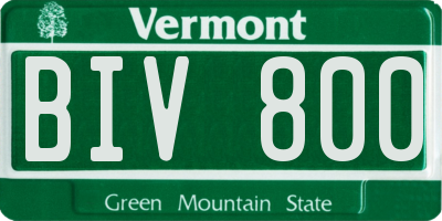 VT license plate BIV800