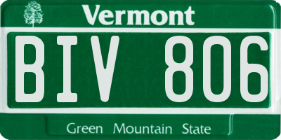 VT license plate BIV806