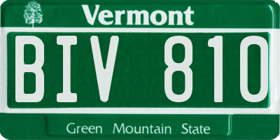 VT license plate BIV810