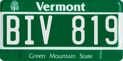 VT license plate BIV819