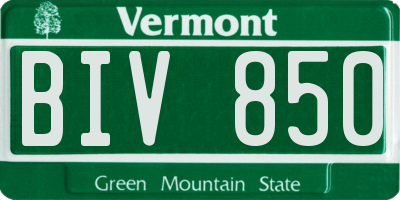VT license plate BIV850