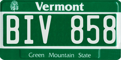 VT license plate BIV858