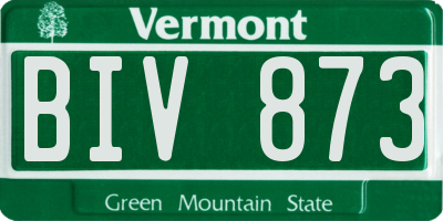 VT license plate BIV873