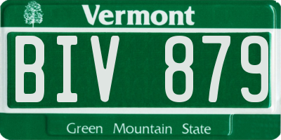 VT license plate BIV879