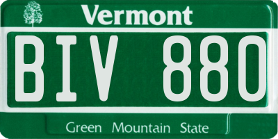 VT license plate BIV880