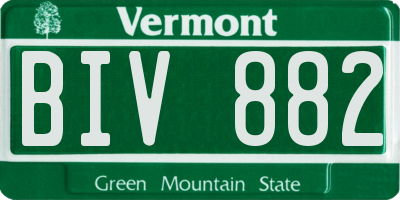 VT license plate BIV882