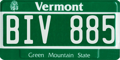 VT license plate BIV885