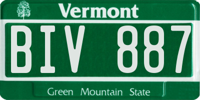 VT license plate BIV887