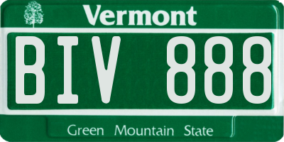 VT license plate BIV888