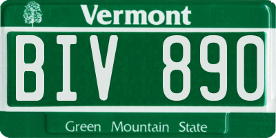 VT license plate BIV890