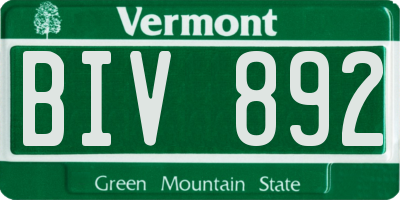 VT license plate BIV892