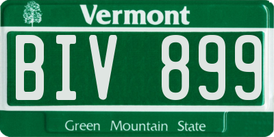 VT license plate BIV899