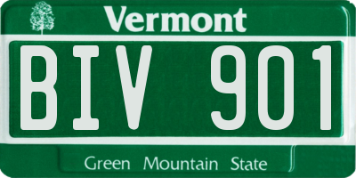 VT license plate BIV901
