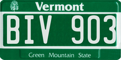 VT license plate BIV903