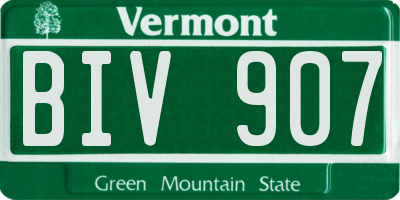 VT license plate BIV907