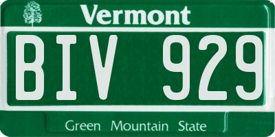 VT license plate BIV929