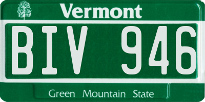 VT license plate BIV946