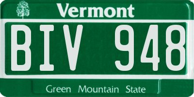 VT license plate BIV948