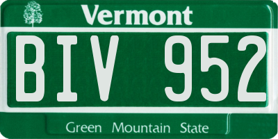 VT license plate BIV952