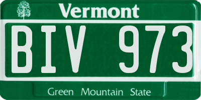 VT license plate BIV973