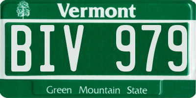 VT license plate BIV979