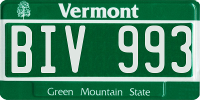 VT license plate BIV993