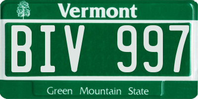 VT license plate BIV997