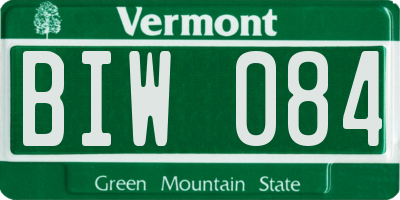 VT license plate BIW084