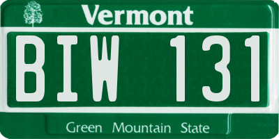 VT license plate BIW131