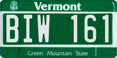 VT license plate BIW161