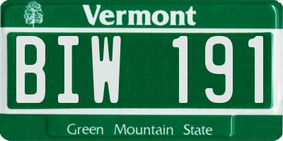 VT license plate BIW191