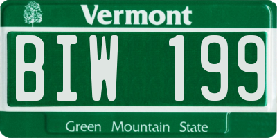 VT license plate BIW199