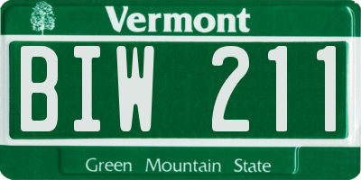 VT license plate BIW211