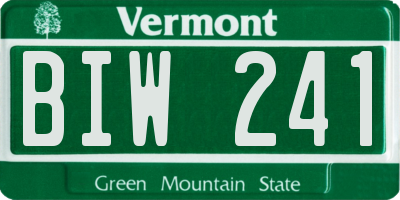 VT license plate BIW241