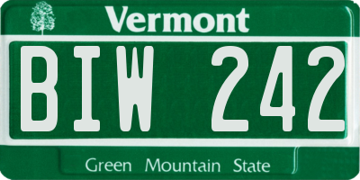 VT license plate BIW242