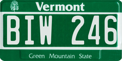 VT license plate BIW246