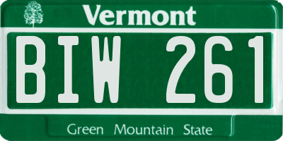 VT license plate BIW261