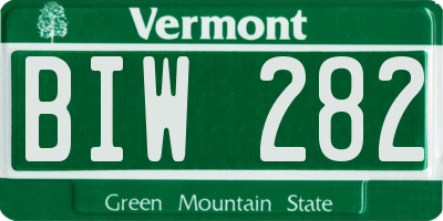 VT license plate BIW282