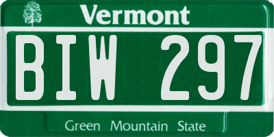 VT license plate BIW297