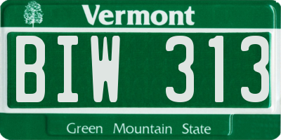 VT license plate BIW313