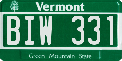 VT license plate BIW331