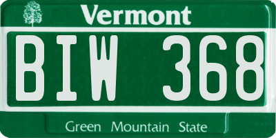 VT license plate BIW368