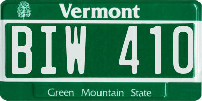 VT license plate BIW410
