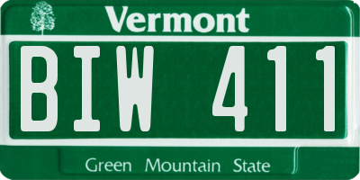 VT license plate BIW411