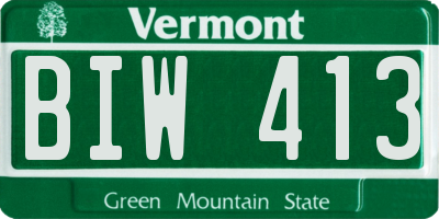 VT license plate BIW413