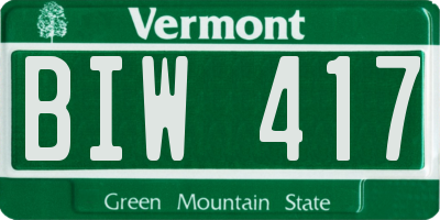 VT license plate BIW417